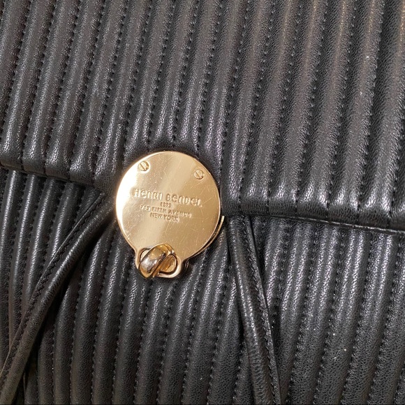 Henri Bendel No 7 Convertible Quilted Backpack Black Gold Hardware - Picture 3 of 14